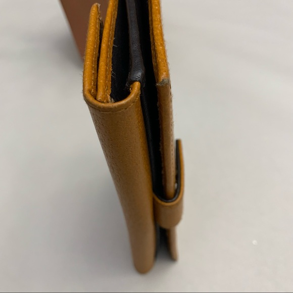 Anne Klein Leather Wallet Mustard Yellow Cute Minimalist Classy simple clutch - Picture 10 of 13